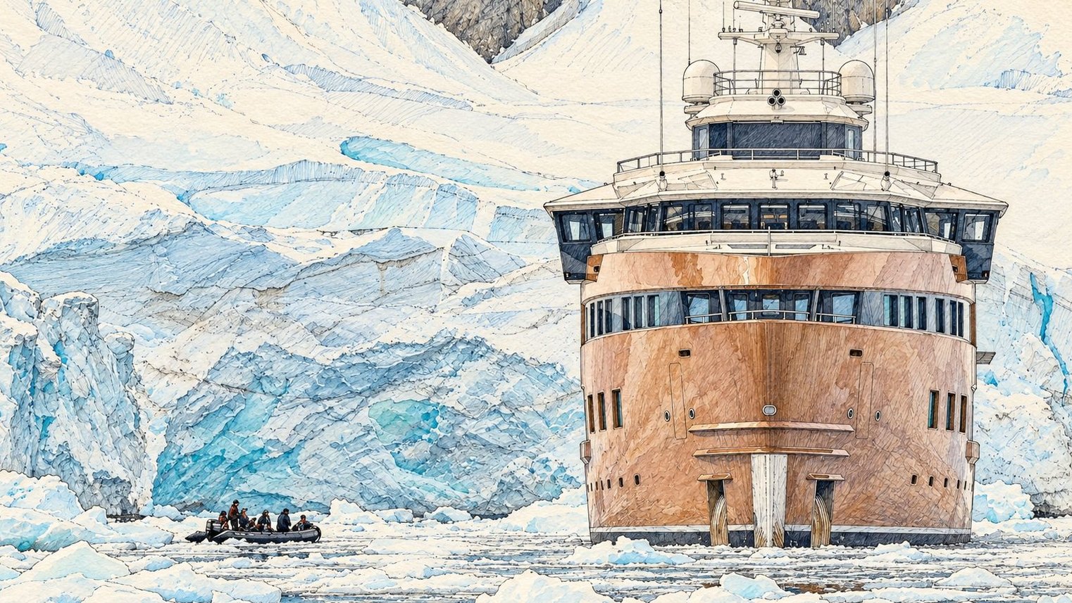 Expedition yacht in Antarctica