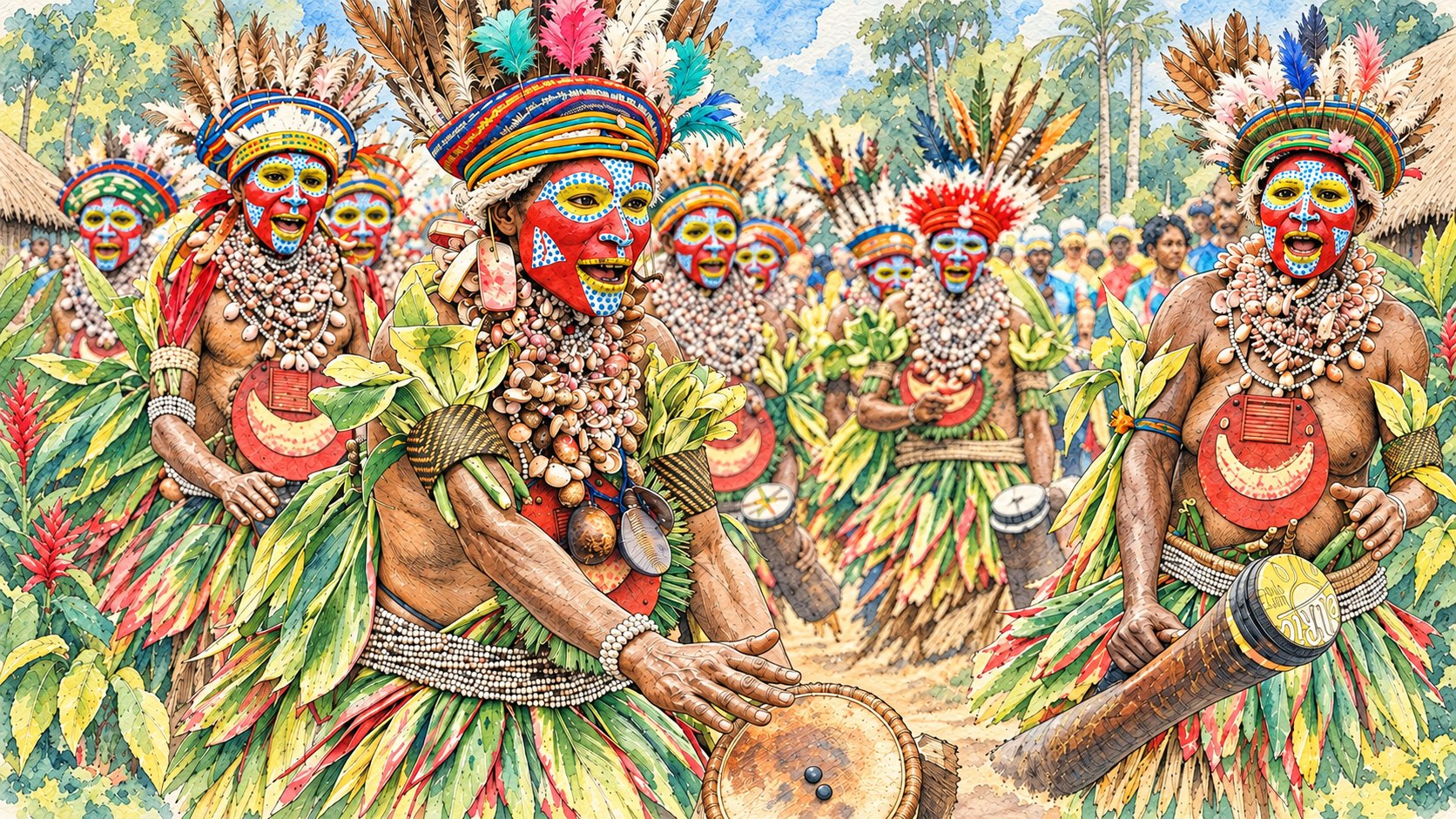 Sing-sing dancers, Papua New Guinea